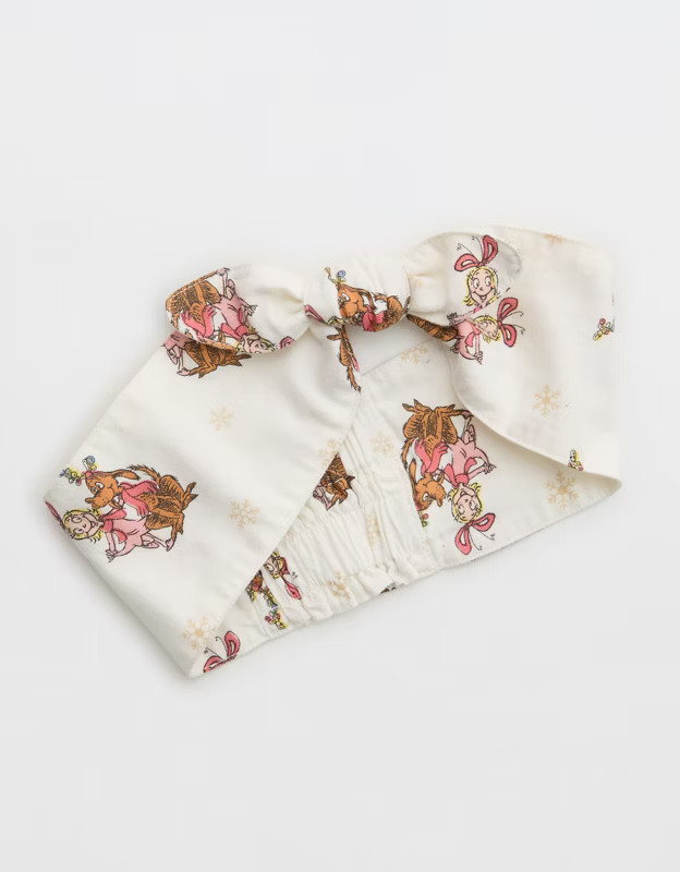 Aerie Cindy Lou Flannel Bow Headband | Aerie