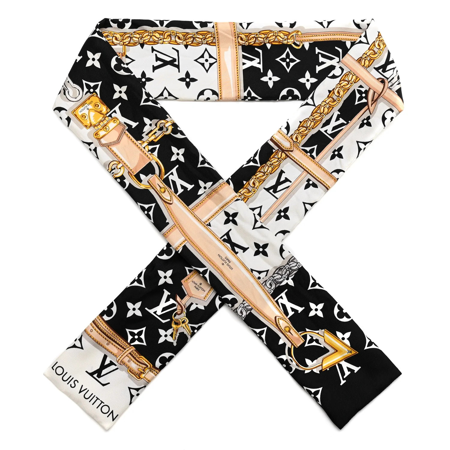 Silk Monogram Confidential Bandeau Black | FASHIONPHILE (US)