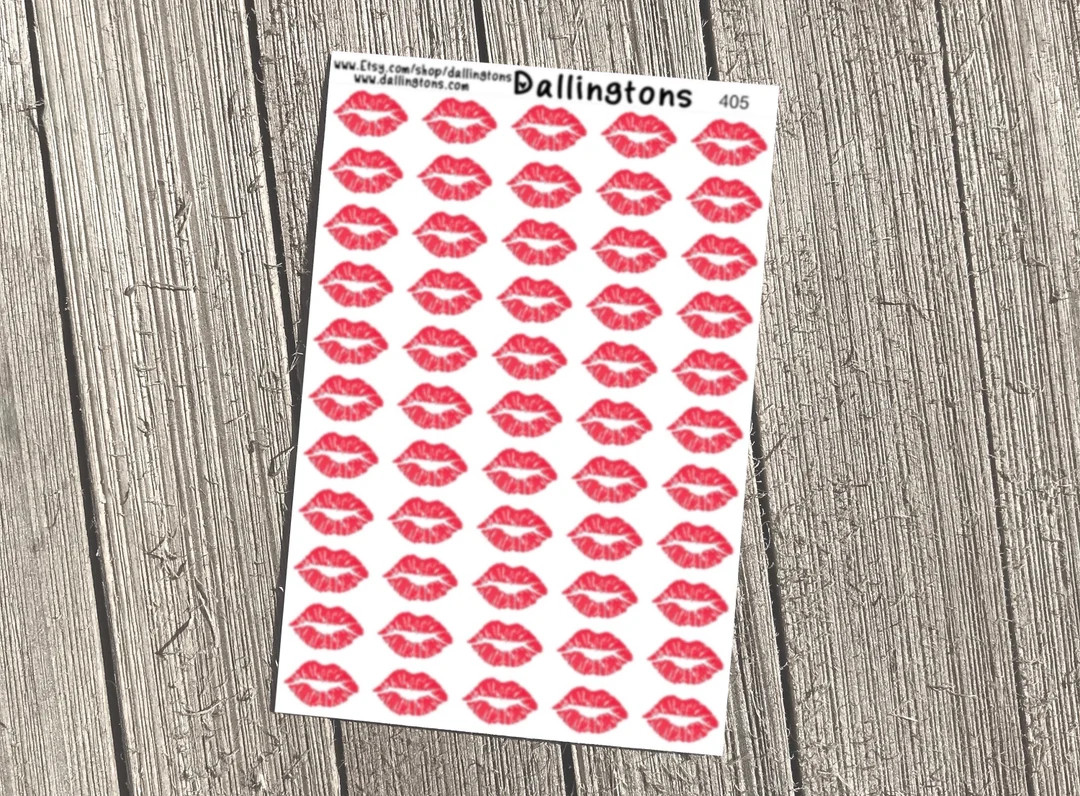 Lips 405 Tiny Stickers for Books and Planners - Etsy | Etsy (US)