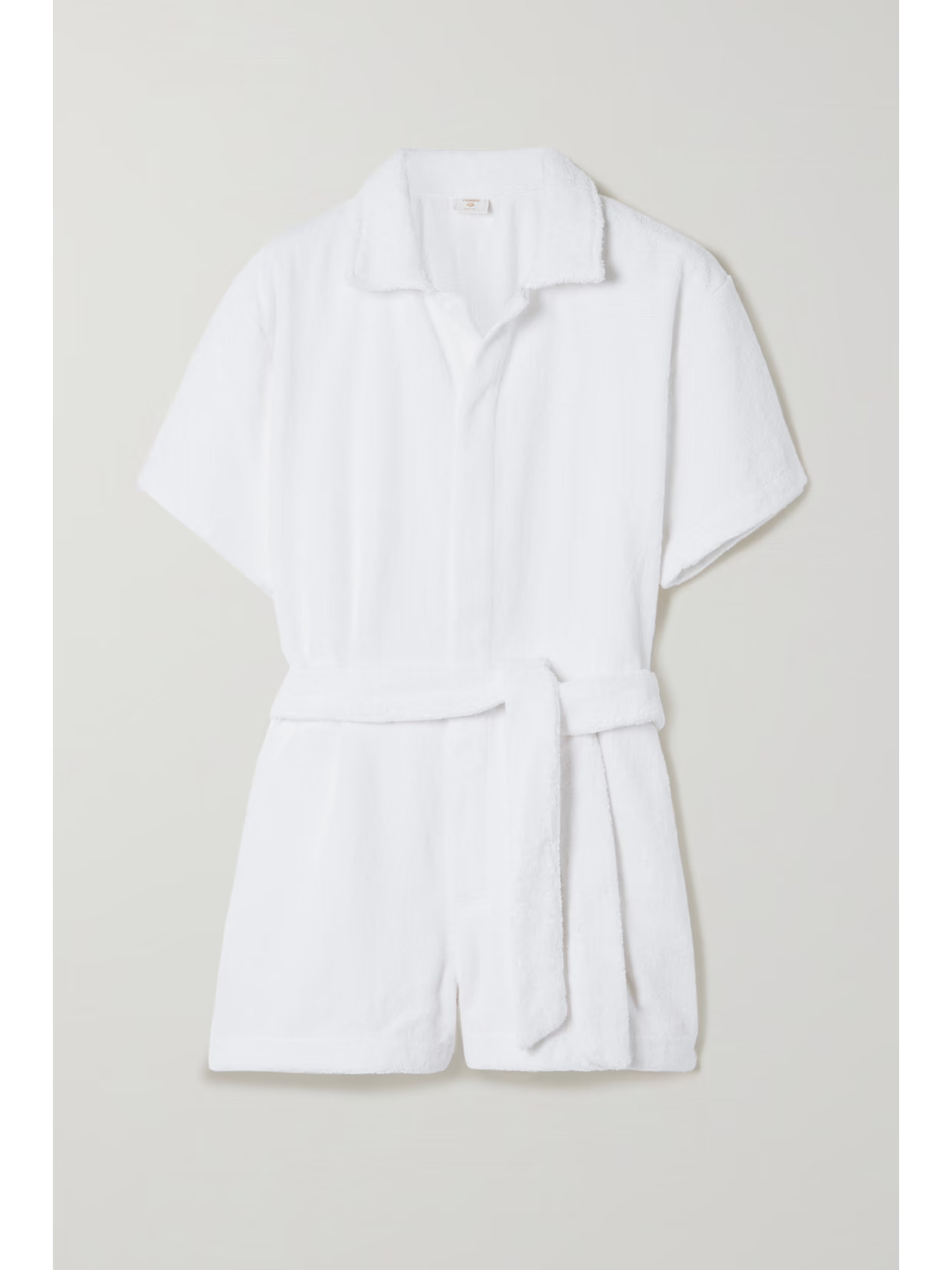 TERRY - Il Pareo Belted Organic Cotton-terry Jumpsuit - White | NET-A-PORTER (US)