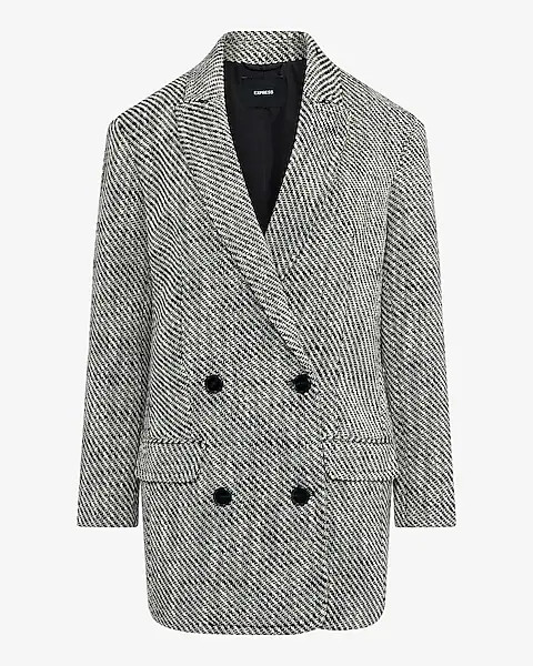 Tweed Double Breasted Cocoon Coat | Express