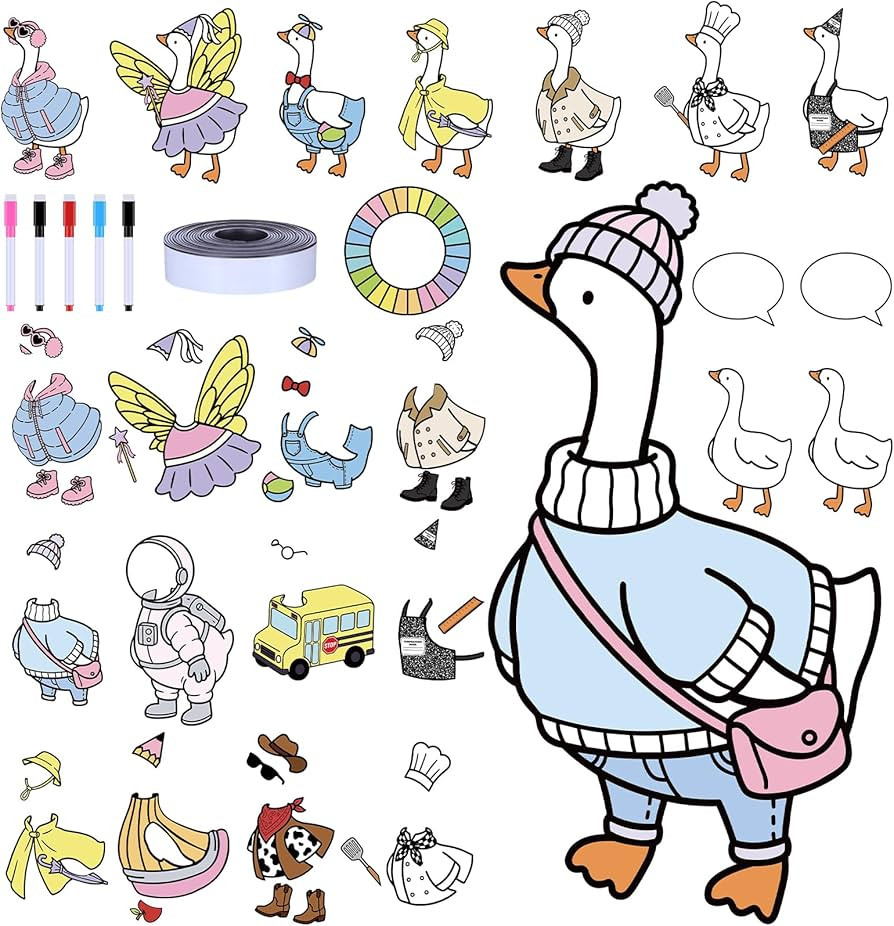 48 Pcs Silly Goose Classroom Decor Reusable Magnetic Bulletin Board Decor Silly Goose Back to Sch... | Amazon (US)