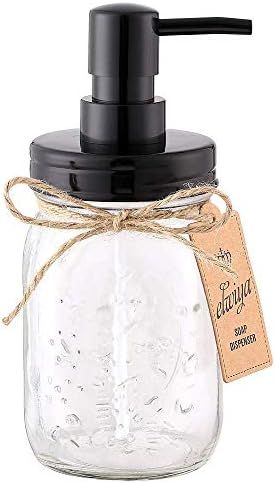 Elwiya Mason Jar Soap Dispenser with Black Plastic Pump and Lid - 16 Ounce Glass Mason Jar - Rust... | Amazon (US)