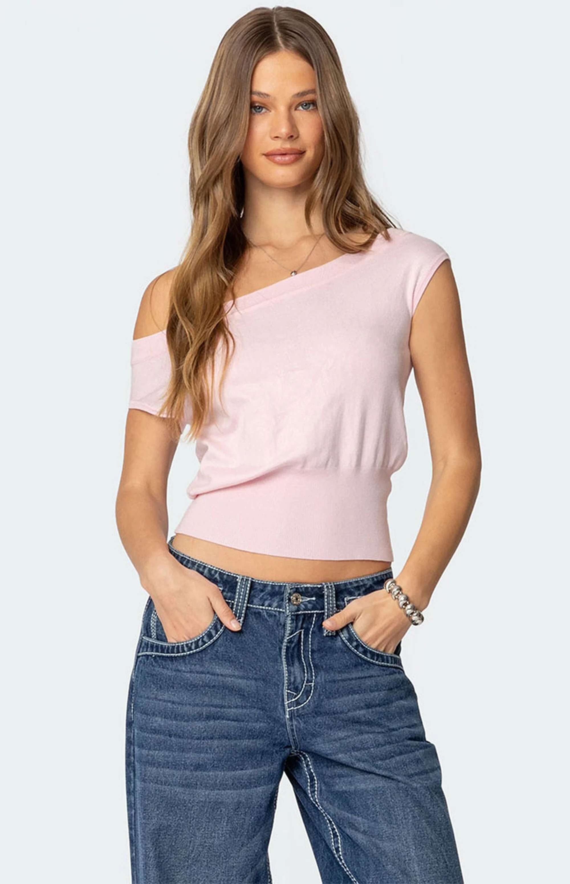 Edikted Michaela Off Shoulder Knit Top | PacSun