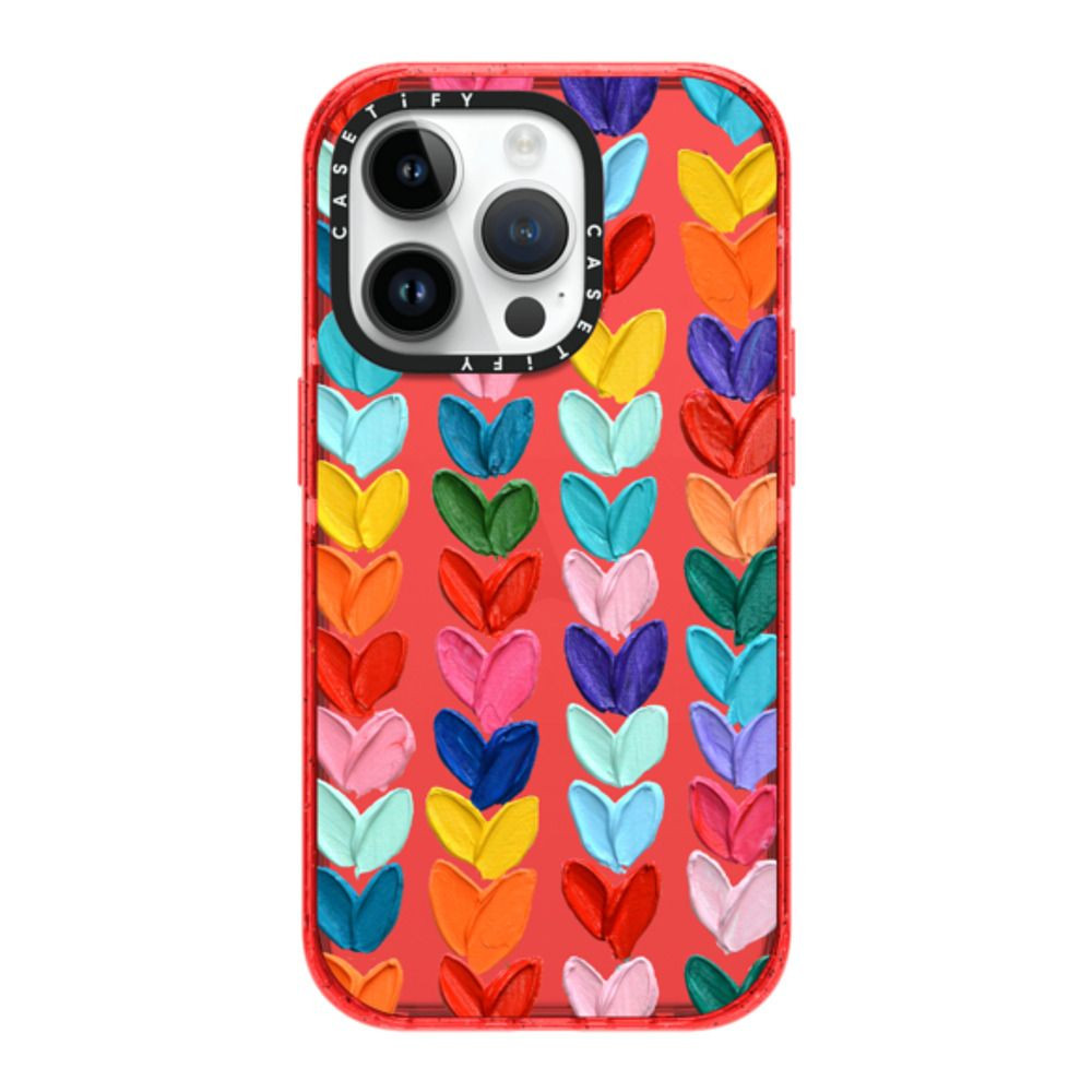 Clear Polka Daub Hearts | Casetify