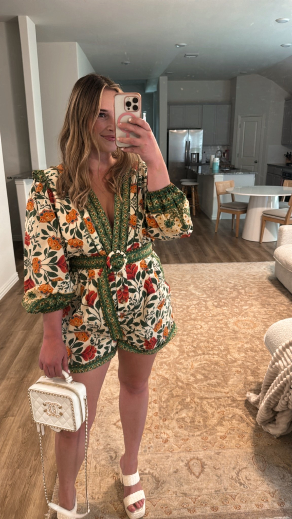 Obsessed with this romper from Farm Rio! Perfect date night outfit - wearing a size medium and I’m 5’5 for height reference 🌺

Farm Rio dress - Farm Rio romper - Farm Rio jumpsuits - green floral outfit - date night outfits - dinner date outfit - summer looks - girls night outfits - white Chanel bag - designer fashion - long sleeve romper - summer date night ootd 

#LTKSummerEdit #LTKStyleTip #LTKParties