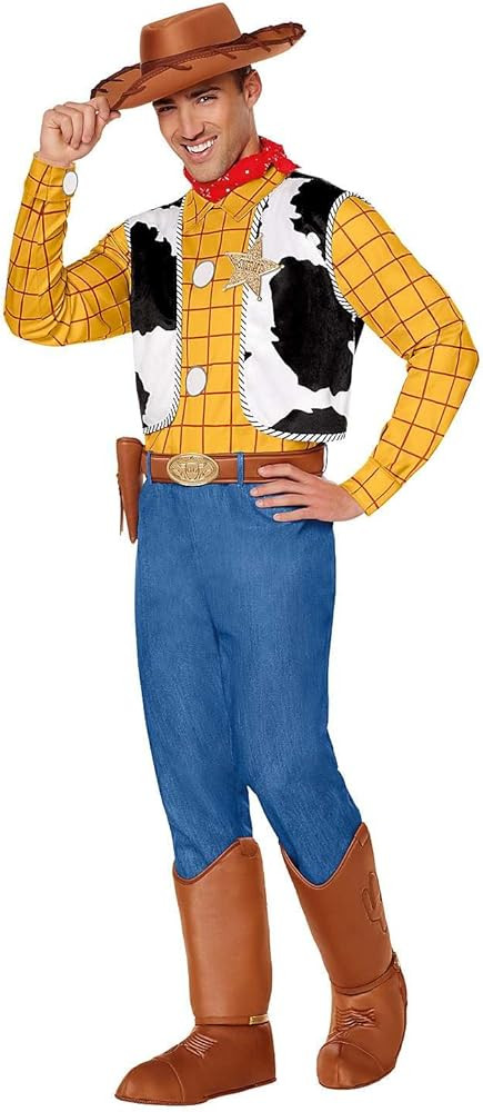 Spirit Halloween Toy Story Adult Woody Jumpsuit Costume | Officially Licensed | Cowboy Cosplay | ... | Amazon (US)