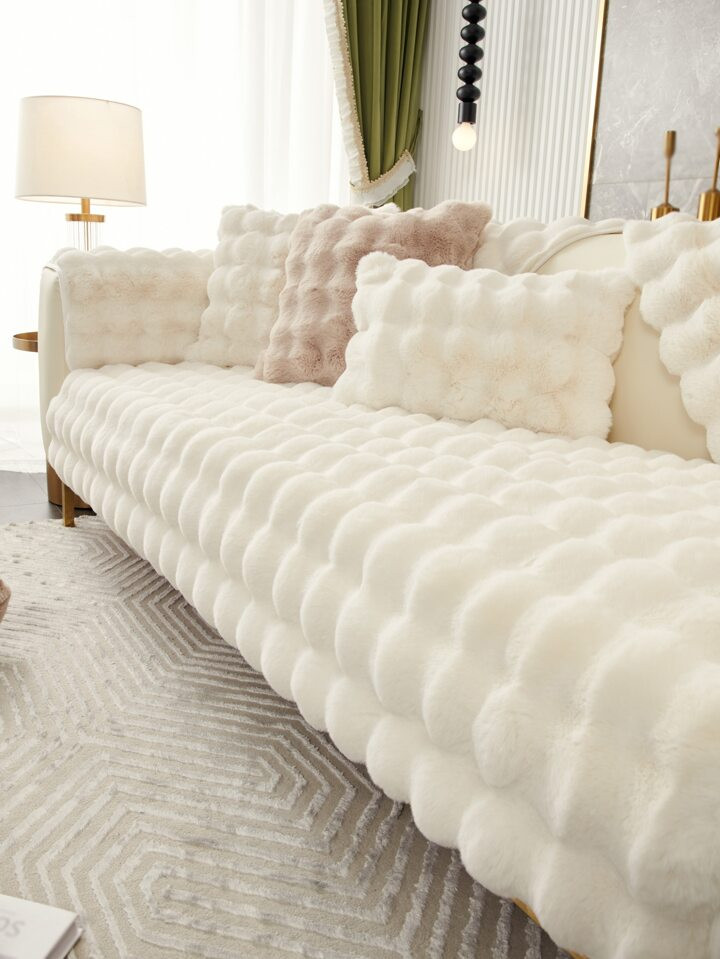 1 Stück Plüsch Winter Sofa Kissen Abdeckung Einfarbig Einfache Anti-slip Sofa Sitz Abdeckung | SHEIN