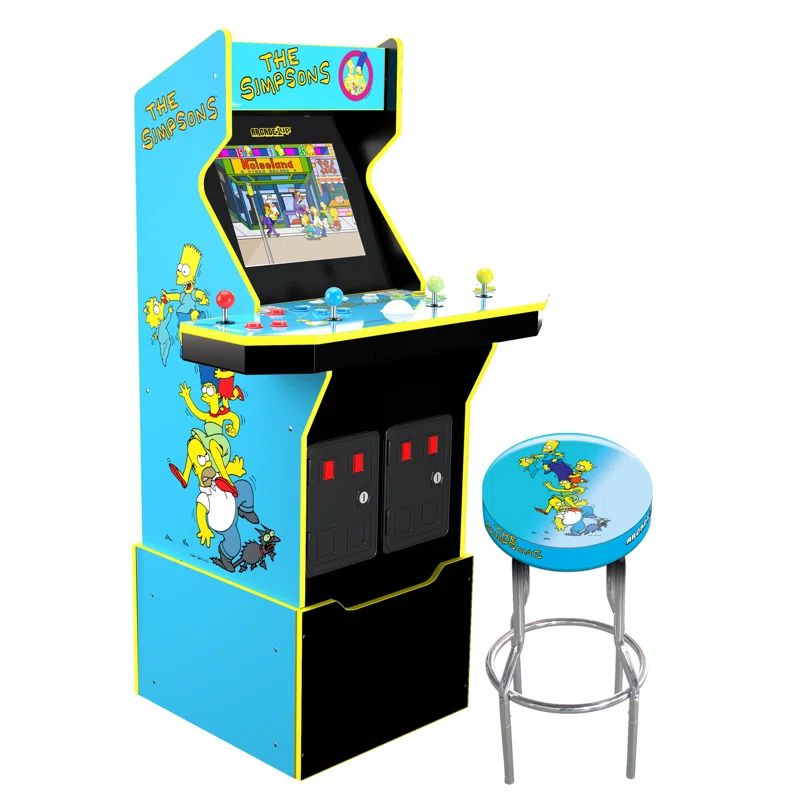 Arcade1Up The Simpsons 2 Games in 1 Arcade with Riser, Custom Stool, Tin Wall Sign, and Light-up ... | Wayfair North America