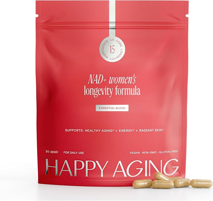 Happy Aging Essential Longevity Formula, NAD+ Super Booster with NR, NMNH & Liposomal β-NAD+, Or... | Amazon (US)