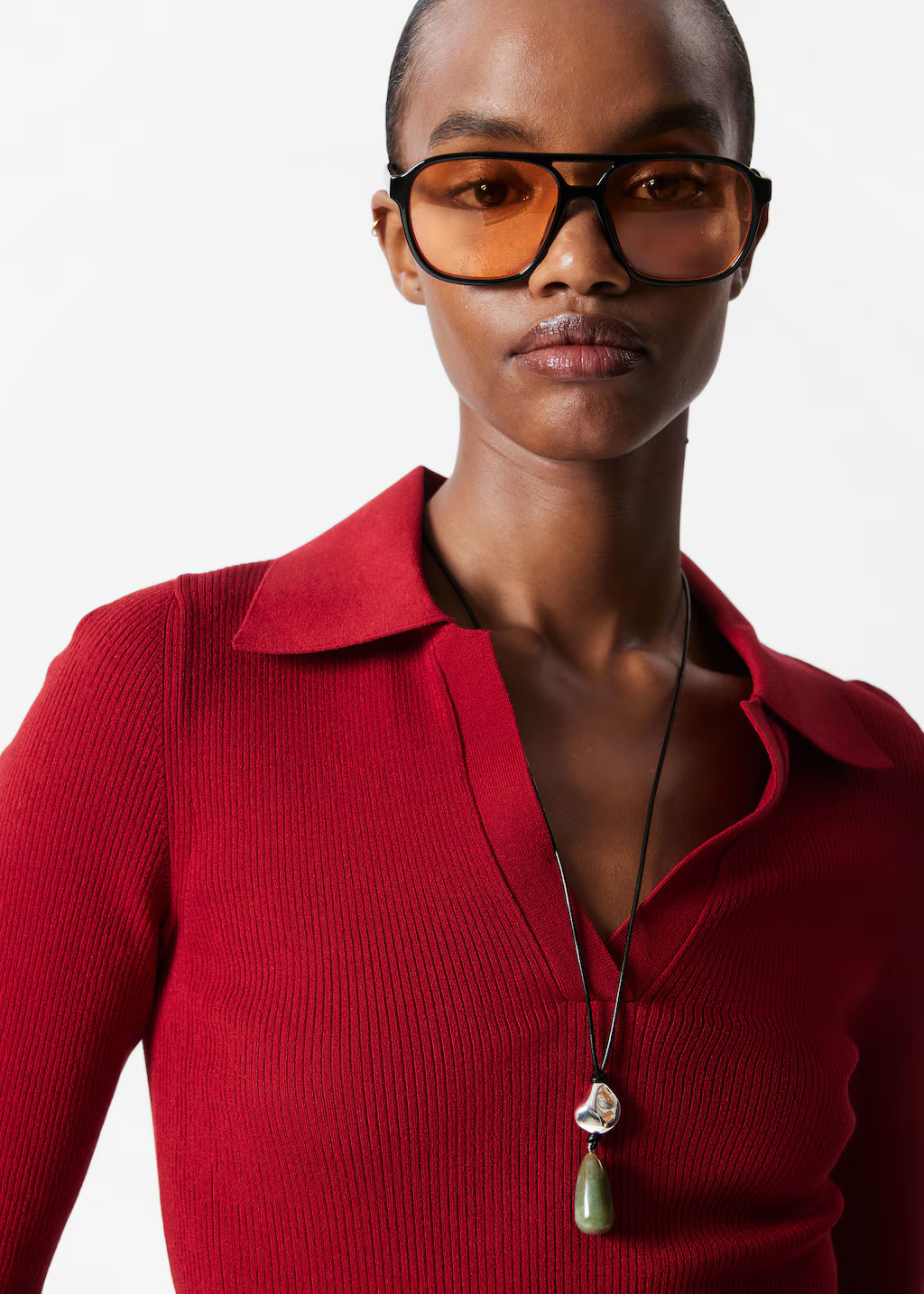 Cord Stone-Pendant Necklace - Green Marble - & Other Stories GB | & Other Stories UK