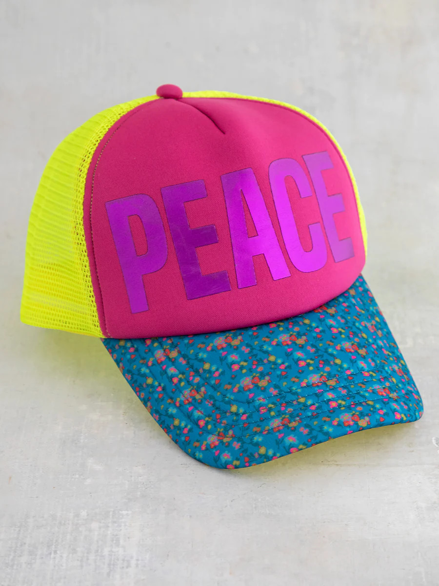 Adjustable Trucker Hat - Peace | Natural Life