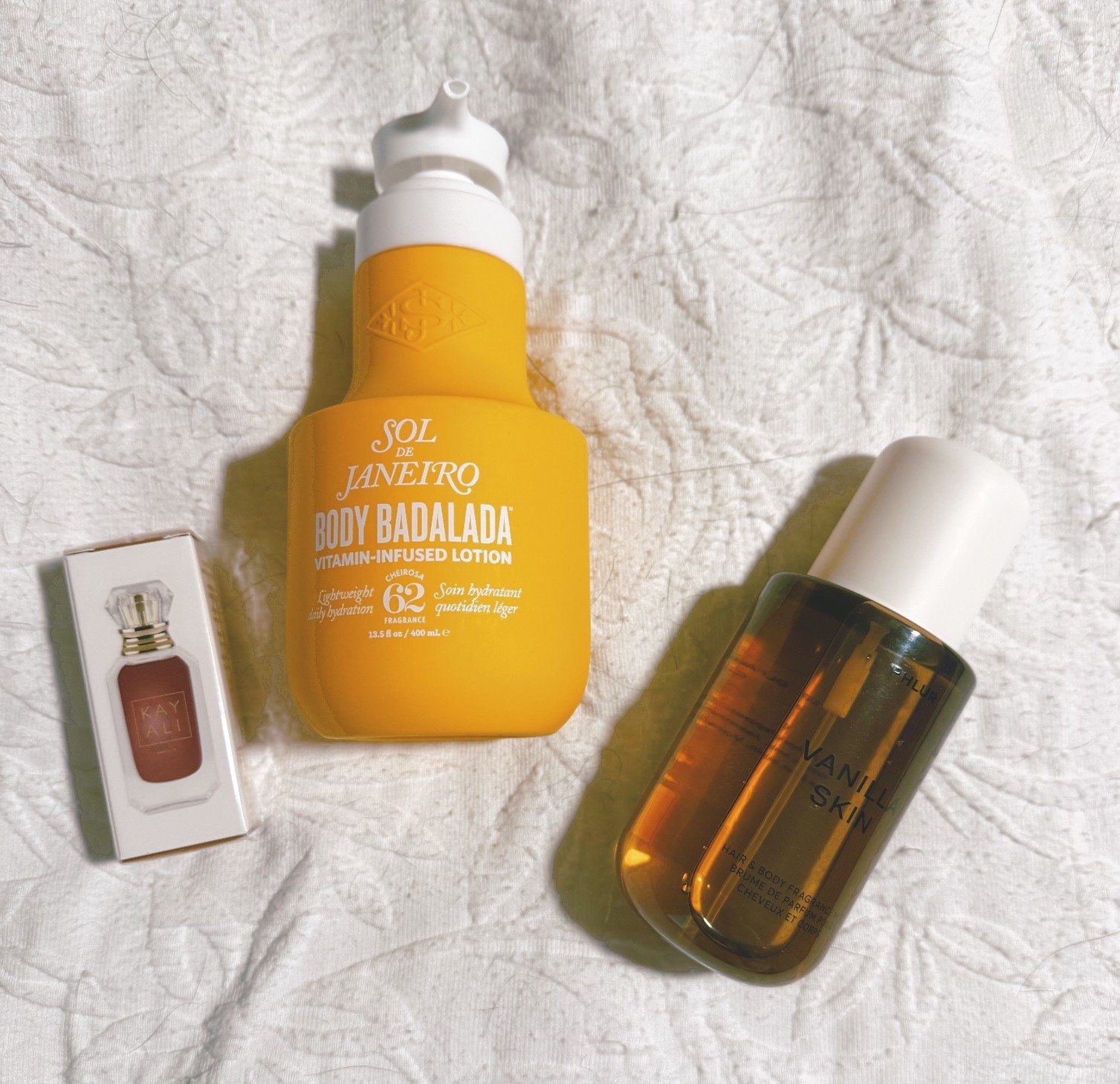 Vanilla perfume products I LOVE 
-sol de janerio lotion , vanilla 28 , vanilla skin perfume, phlur vanilla skin, Kay ali perfume 