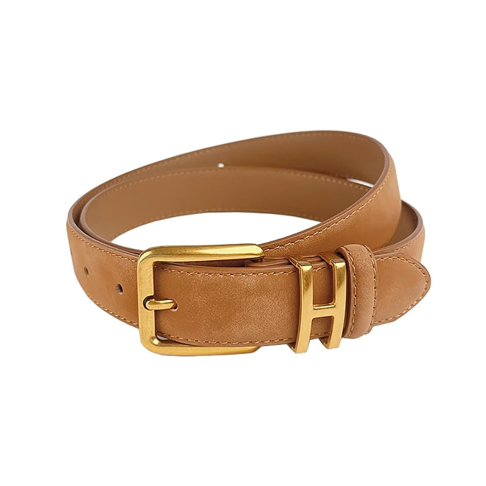 Womens Belt for Jeans Genuine Suede Leather Belt，Womens Skinny Belts for Pants Dresses | Amazon (US)