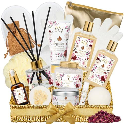 Mother's Day Gift Basket 17Piece Honey Almond Spa Gift Basket for Women Bath and Body Gift Basket Set Kit with Shower Gel | Christmas, Valentines Day Gifts for Women, Birthday Gifts for Her, Wife, Mom | Amazon (US)