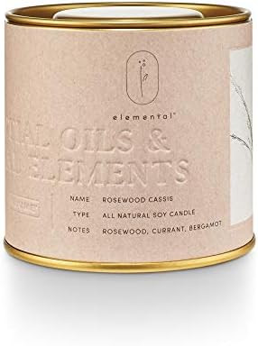 Illume Elemental Collection, Rosewood Cassis Natural Tin, 8.5oz Candle, Pink | Amazon (US)