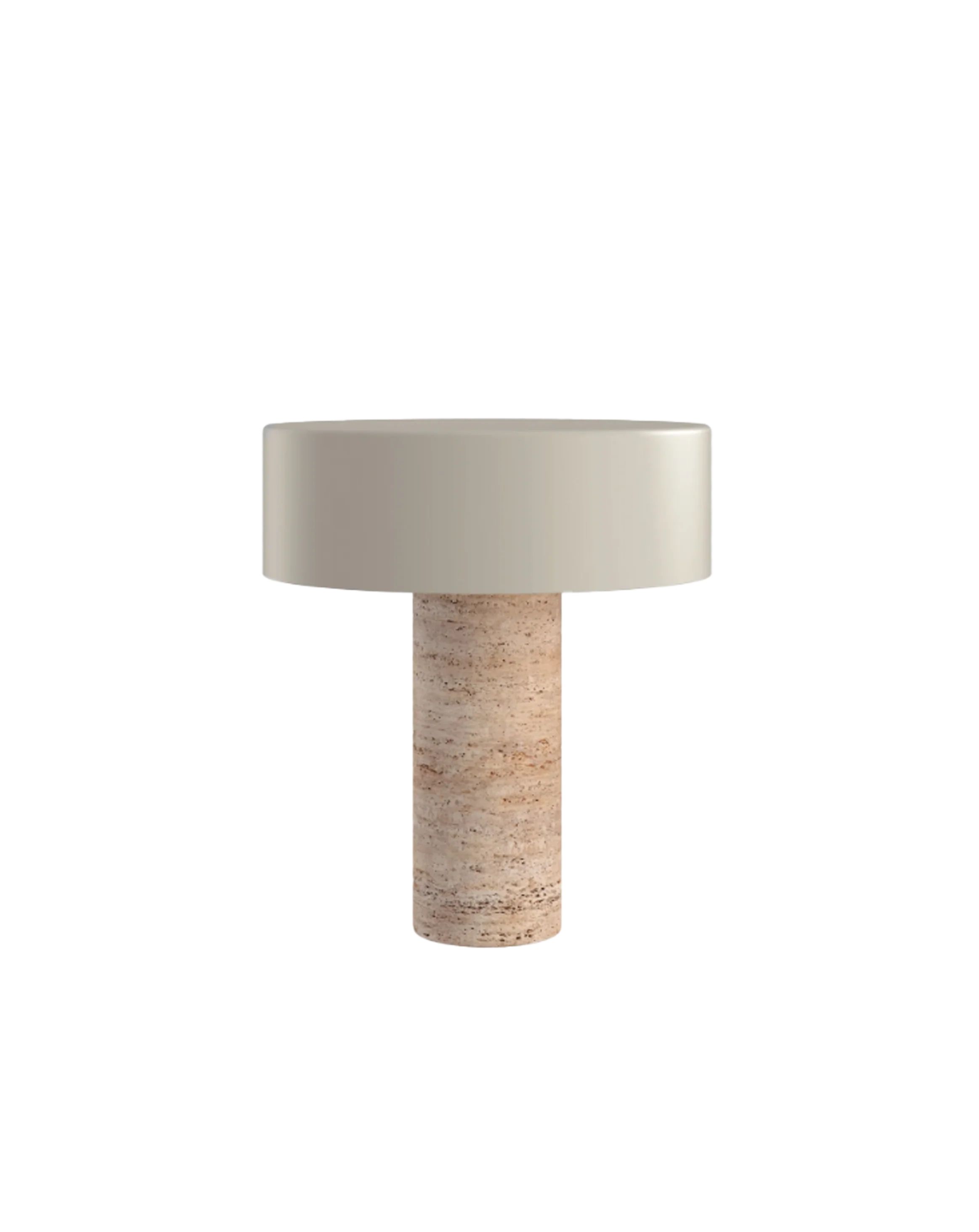 TRAVERTINE TABLE LAMP WITH SHADE | Off-White Palette