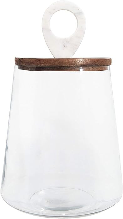 Large Clear Glass Jar with Mango Wood & Marble Lid | Amazon (US)