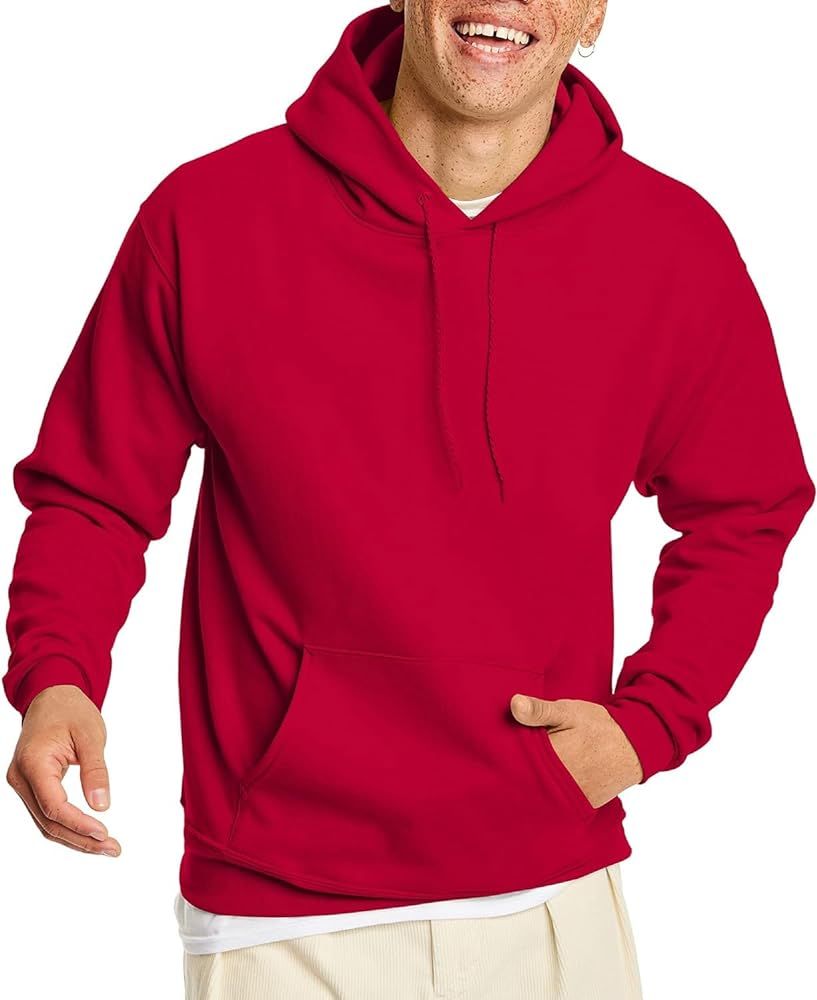Hanes Men's Ecosmart Hoodie, Midweight Fleece Sweatshirt, Pullover Hooded Sweatshirt for Men | Amazon (US)