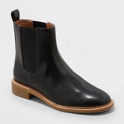 Women&#39;s Pearl Chelsea Boots - Universal Thread&#8482; Black 6.5 | Target