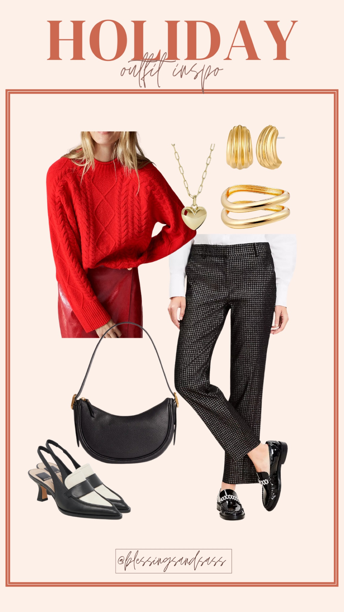 Holiday Outfit Inspo! 

Women’s fashion, holiday fashion, holiday style, holiday outfits, holiday outfit inspo, holiday ootd, outfit inspo, ootd, red sweater, metallic pants, heels, gold jewelry 

#LTKHoliday #LTKOver40 #LTKStyleTip