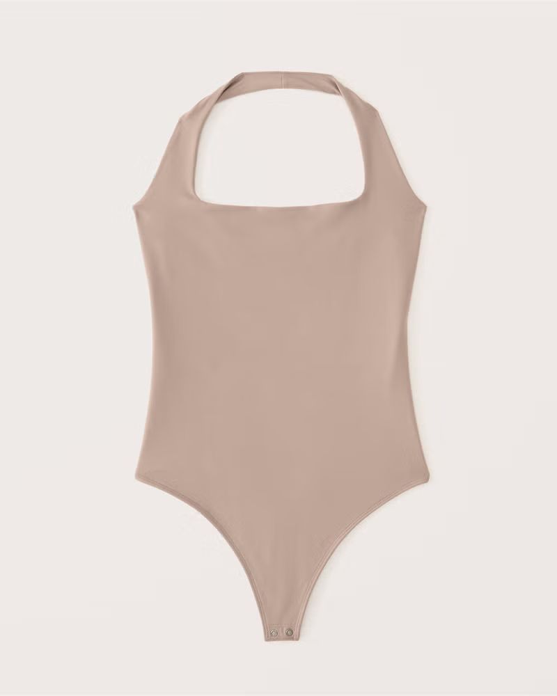 Double-Layered Seamless Fabric Halter Bodysuit | Abercrombie & Fitch (US)