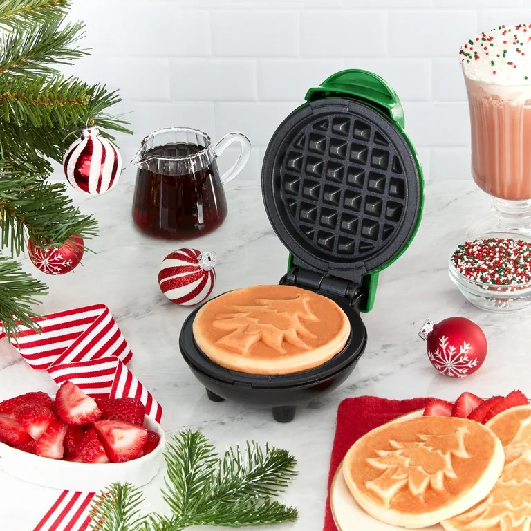 Dash Christmas Tree Electric Mini Waffle Maker, Non Stick | Walmart (US)