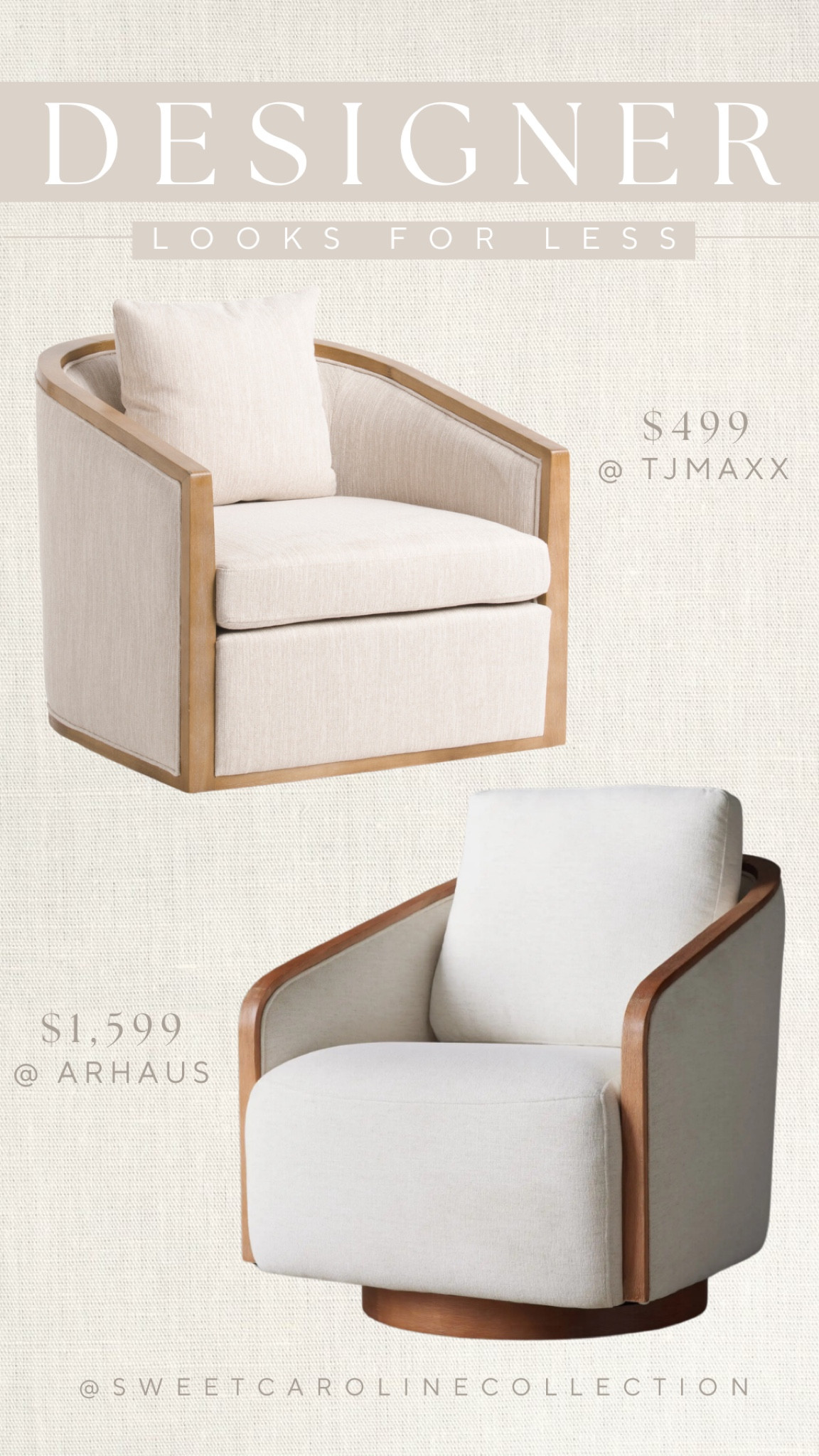Designer looks for less 🤍

Designer, dupe, chair, accent chair, Ballard designs, tjmaxx, birch lane, swivel chair, arhaus, designer dupe, looks for less, grandin road, wayfair, Ballard designs, birch ln, Serena & Lily, pottery barn, Home Depot, Target, Kathy kuo home, all modern, home, interior design, home decor, interior decor, Amazon, wayfair, bed bath and beyond, west elm, pottery barn, CB2, home goods, pillow, mirror, chess set, chain link, lamp, target, Serena and Lily, ribbed bowl, marble bowl, coffee table, living room, at home, scout and nimble, joss & main, lulu and Georgia, Williams Sonoma, arhaus, console table, zebra pillow, marble chess set, kohls, coterie, accent pillow, throw pillow, perigold, houzz, world market, swivel chair, table lamp, threshold, studio McGee, Kirkland, uttermost, ceramic lamp, terra cotta, visual comfort & Co., designer dupe, home style, under 500, under 400, under 300, under 200, under 100, under 50, sale, style, seasonal, trending, must have, best seller, new arrival, gift guide, gift idea, gifts for her, Mother’s Day gift, home gift, house warming gift, sale alert, trendy, top seller, sweet Caroline collection, sweet Caroline interiors

#LTKhome #LTKsalealert

#LTKSaleAlert #LTKHome #LTKStyleTip