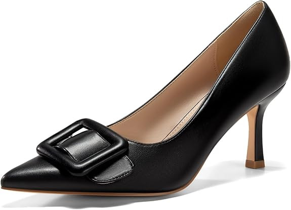 Coutgo Women's Closed Pointed Toe Pumps Stiletto High Heels Wedding Party Dress Shoes | Amazon (US)