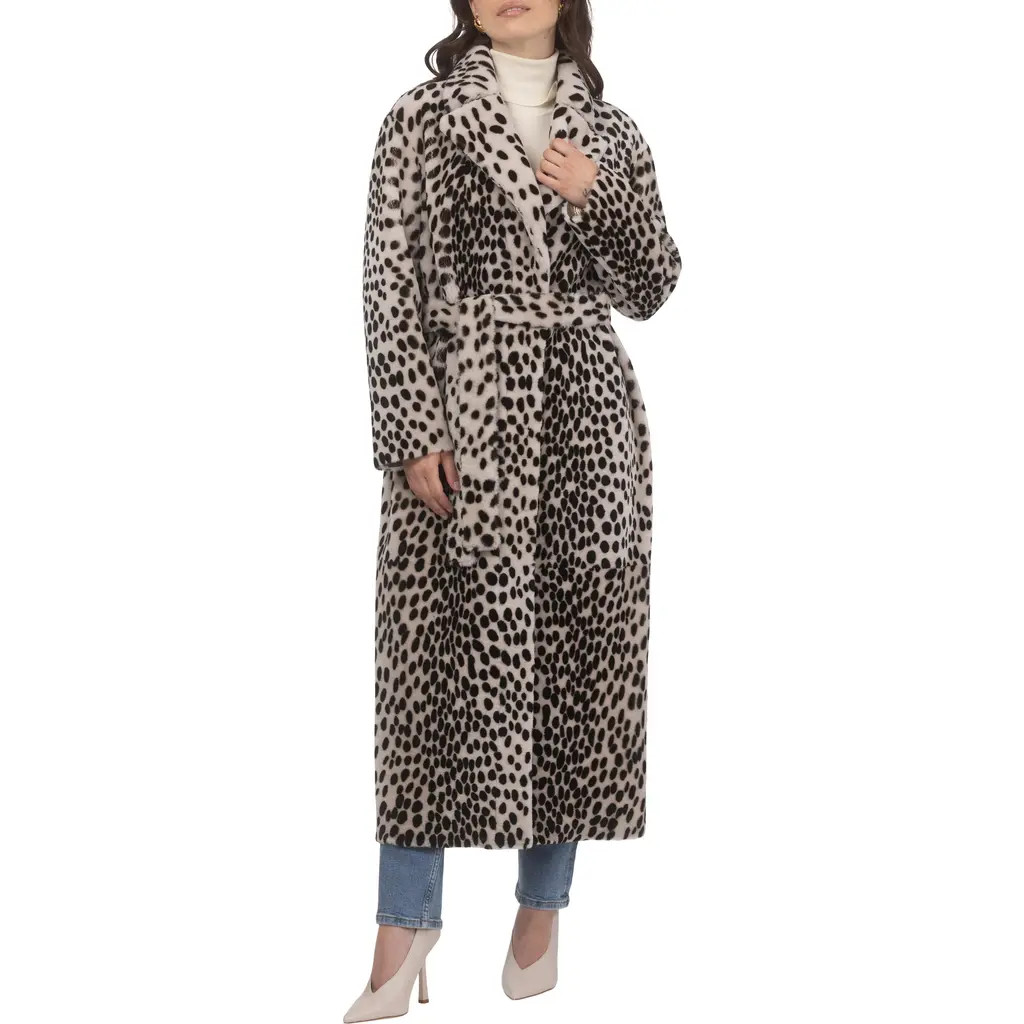 GORSKI Reversible Genuine Shearling Coat in Beige/black Spotted/gold at Nordstrom, Size Large | Nordstrom