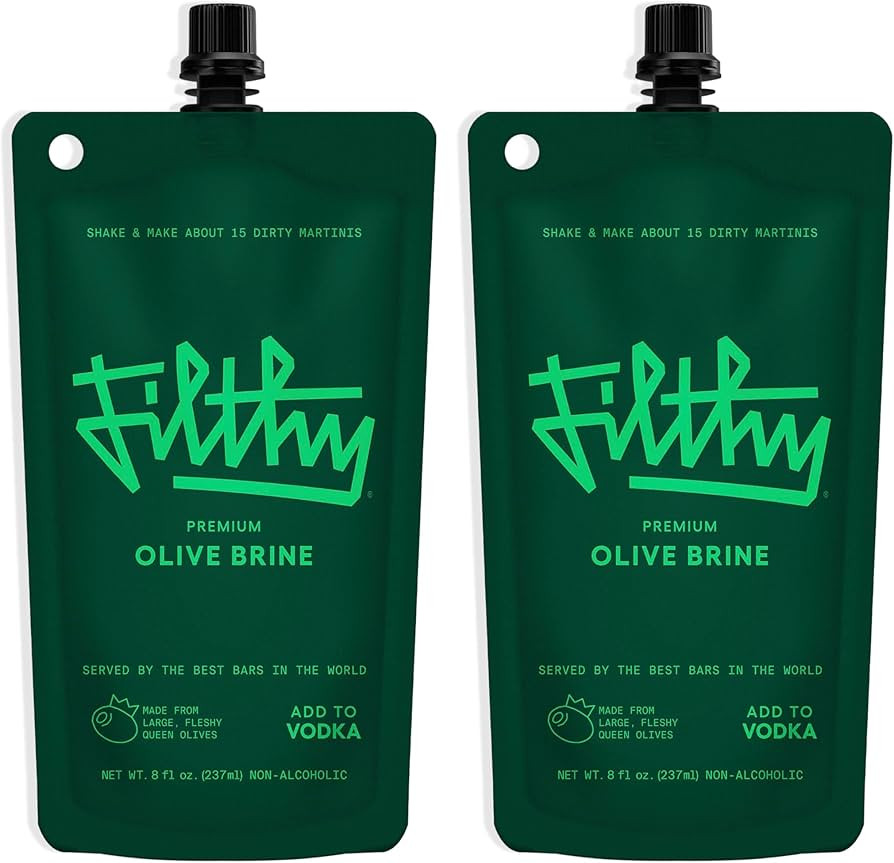 Filthy Olive Brine, Premium Cocktail Mixer - 8 Oz Pouch, 2 Pack | Amazon (US)