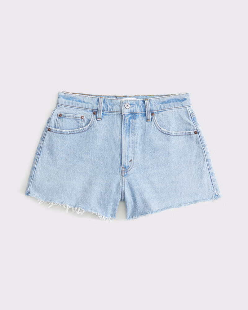 Women's Curve Love High Rise 90s Cutoff Short | Women's New Arrivals | Abercrombie.com | Abercrombie & Fitch (US)