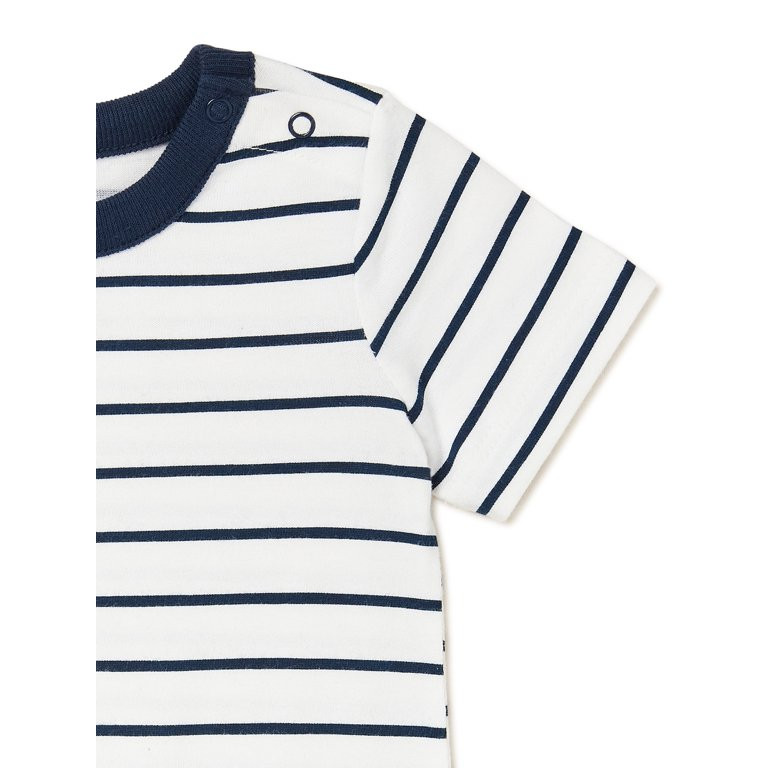 Wonder Nation Baby Boys Knit Strap Romper, Sizes 0-24M - Walmart.com | Walmart (US)