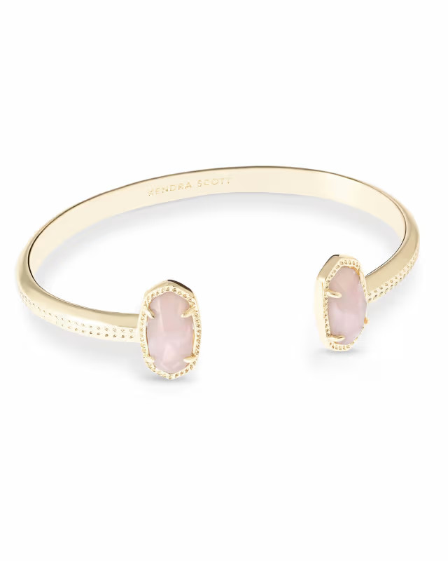 Elton Gold Cuff Bracelet in Rose Quartz | Kendra Scott