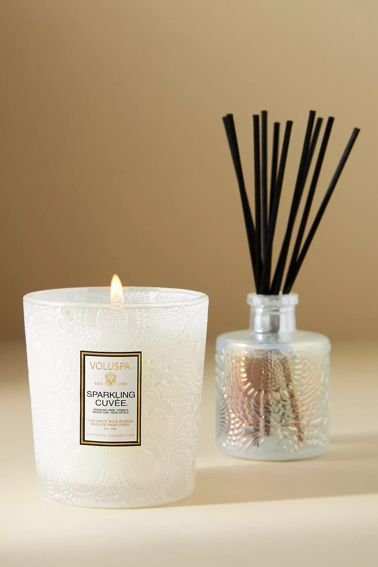Voluspa Sparkling Cuvée Glass Jar Candle & Reed Diffuser Set | Anthropologie (US)