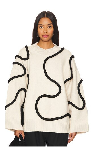 Simon Miller Leith Squiggle Knit Sweater in Beige. - size S | Revolve Clothing (Global)