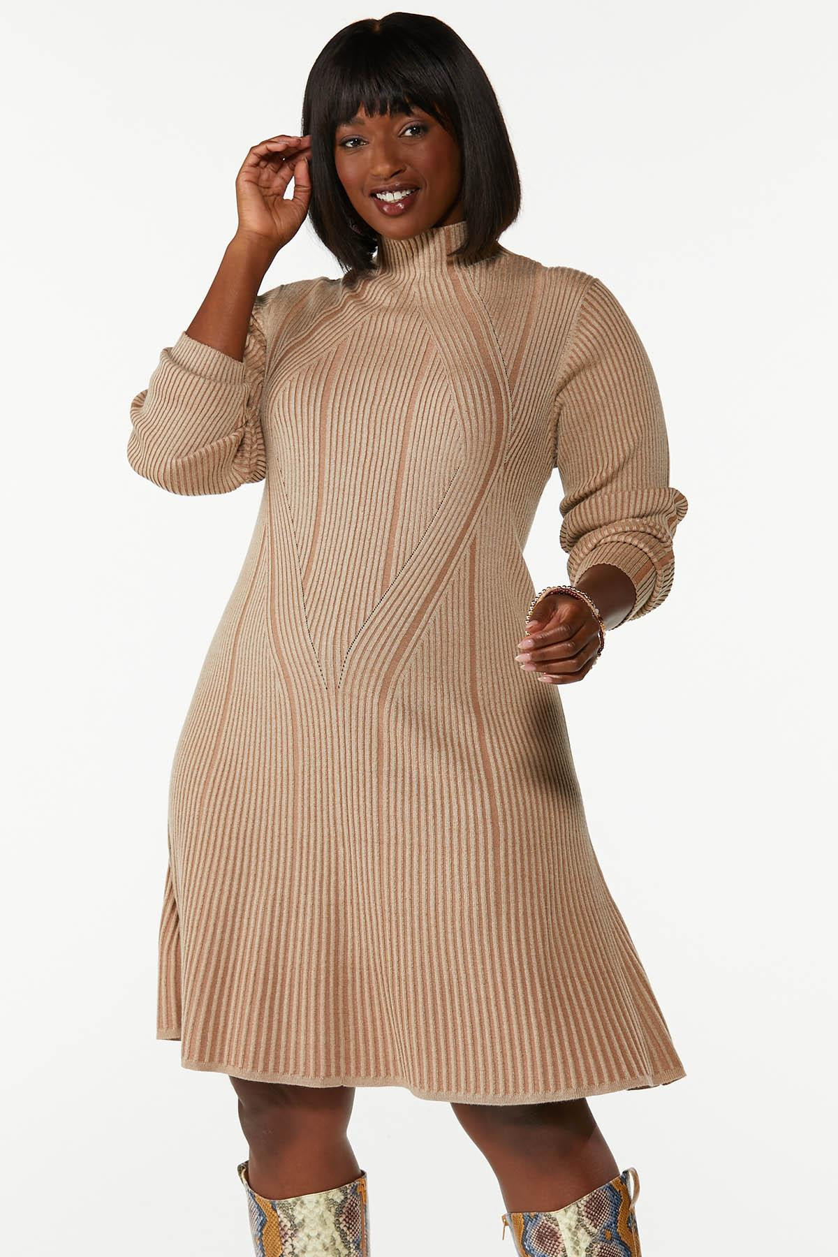 Plus Size Mock Neck Sweater Dress | Cato Fashions