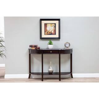 Homecraft Furniture 48 in. Mahogany Standard Half Moon Wood Console Table with Drawers MH157 - Th... | The Home Depot