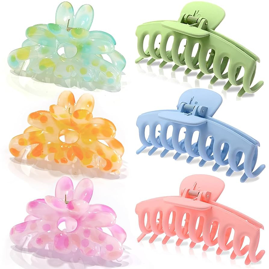 ISCRM Hair Claw Clips for Women Girls,Big Claw Clips for Thick/Thin Hair Claws,Kawaii Cute Hair C... | Amazon (US)