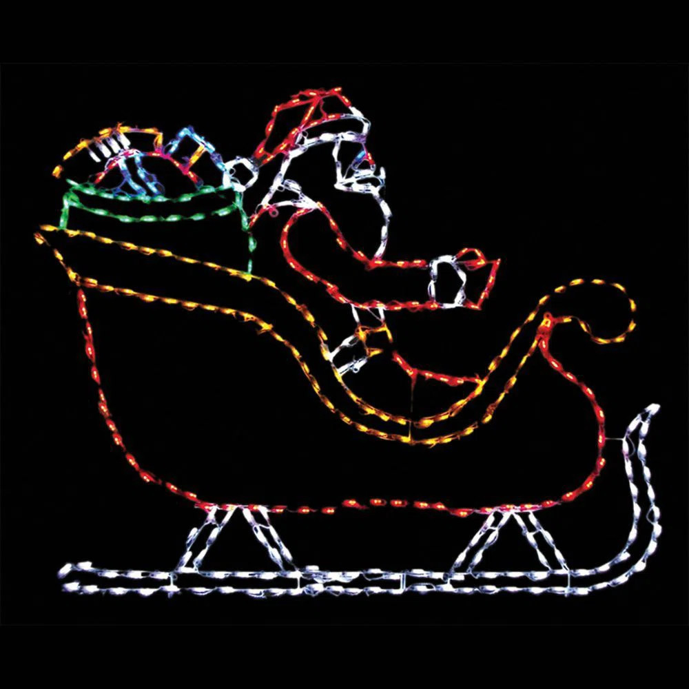 Santa in Sleigh with Gifts LED Display (46") | Wayfair North America