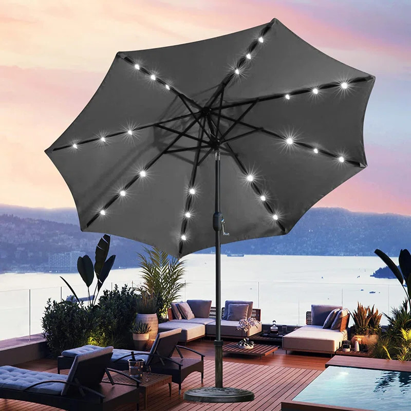 Arlmont & Co. Kasir 108'' Lighted Market Umbrella | Wayfair North America
