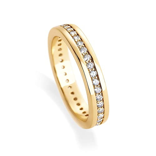 PAVOI 18K Yellow Gold Plated Stacking Tiny Cubic Zirconia Band | Eternity Rings for Women | Thumb Ring | Size 6 | Amazon (US)