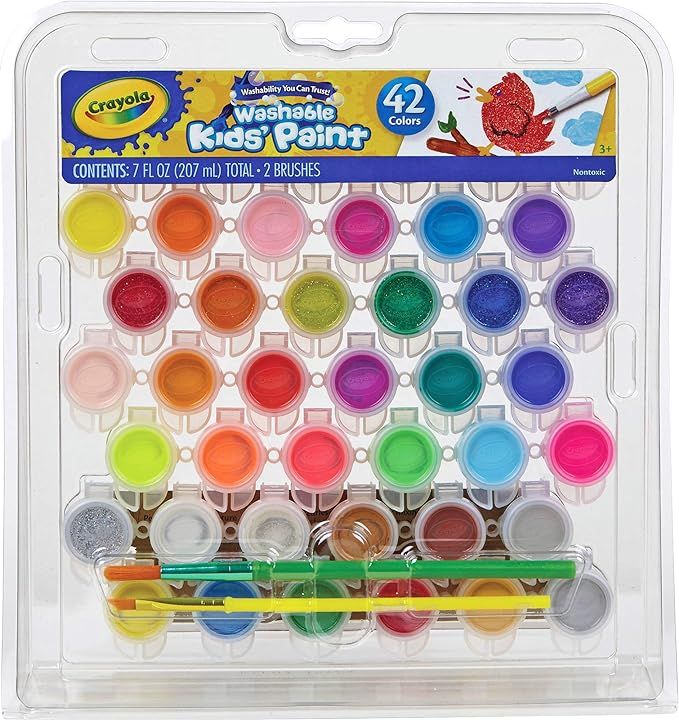 Crayola Kid's Washable Paint Set, 42 Ct., Gift for Kids, Ages 3, 4, 5, 6, 7 | Amazon (US)