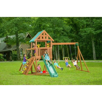 Creative Cedar Designs Residential Wood Playset with Slide | Lowe's