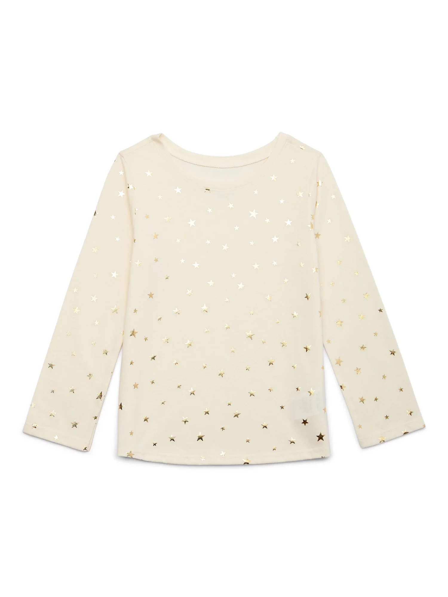 Garanimals Toddler Girl Metallic Foil Print Tee with Long Sleeves, Sizes 18M-5T - Walmart.com | Walmart (US)