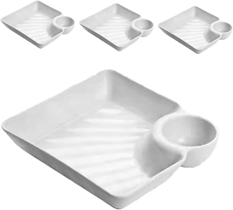 4pcs Dumpling Tray Veggie Snacks Plastic Trays for Food Plastic Serving Platter Wasabi Dessert Pl... | Amazon (US)