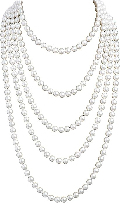 Cizoe 1920s Pearls Necklace Fashion Faux Pearls Gatsby Accessories Vintage Costume Jewelry Cream ... | Amazon (US)