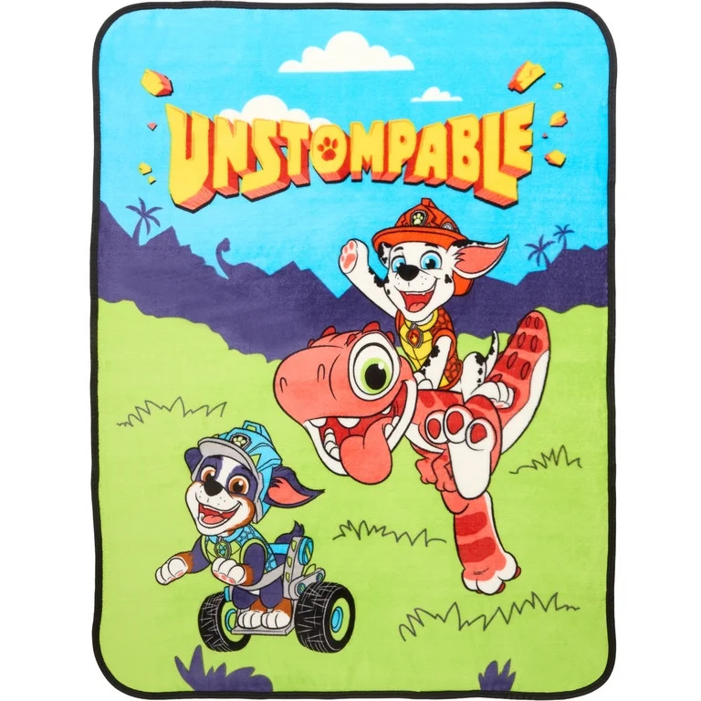PAW Patrol Kids Dino Print Fleece Throw Blanket, 46 x 60 | Walmart (US)