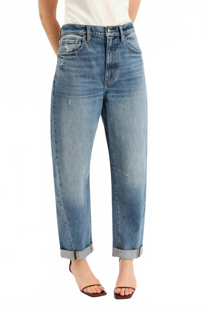Venice Barrel Long With Cuff Jeans In The Blues | Shop Simon
