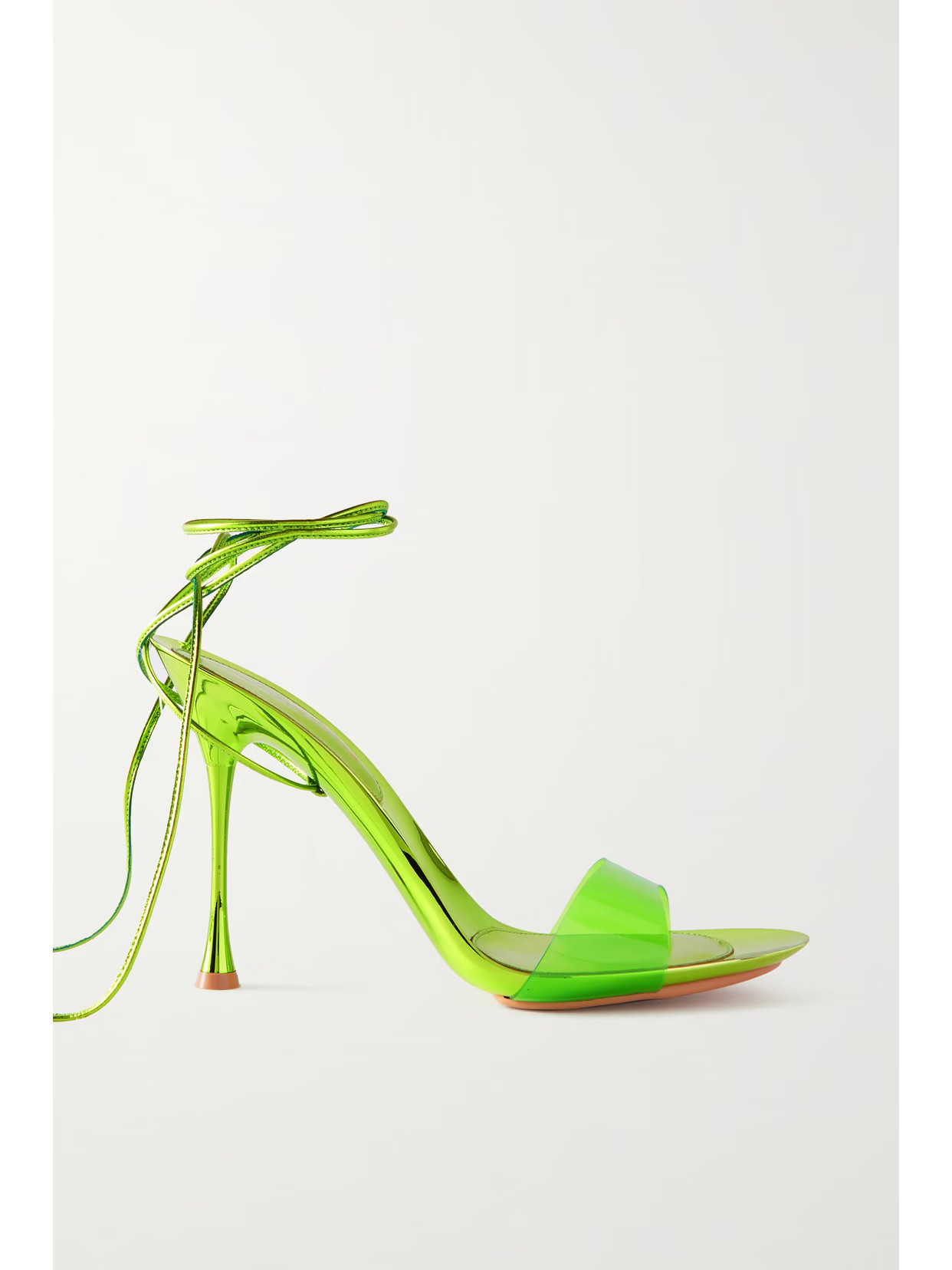 Gianvito Rossi - Spice Glass 95 Leather And Pvc Sandals - Green | NET-A-PORTER (US)